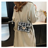 Black & White Plaid Casual Shoulder Bag Crossbody Handbag Women's Shoulder Bags Handbags With Top Handle Fashion Square Bag