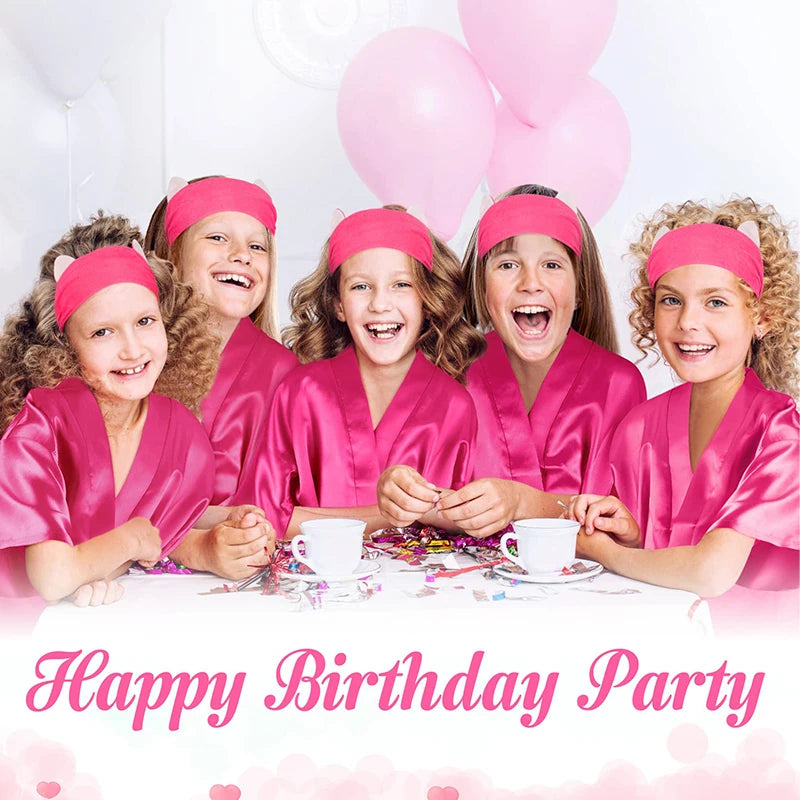 10/12/15/18 Sets Spa Party Favors Robe for Girls Kids Birthday Kimono Robe Satin Robe for Slumber Party DIY Birthday Squad Robes
