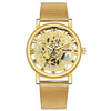 New Fashion Top Women Hollow Skeleton Faux Mechanical Watch Ladies Metal Mesh Quartz Wrist Watches For Female Relogio Feminino