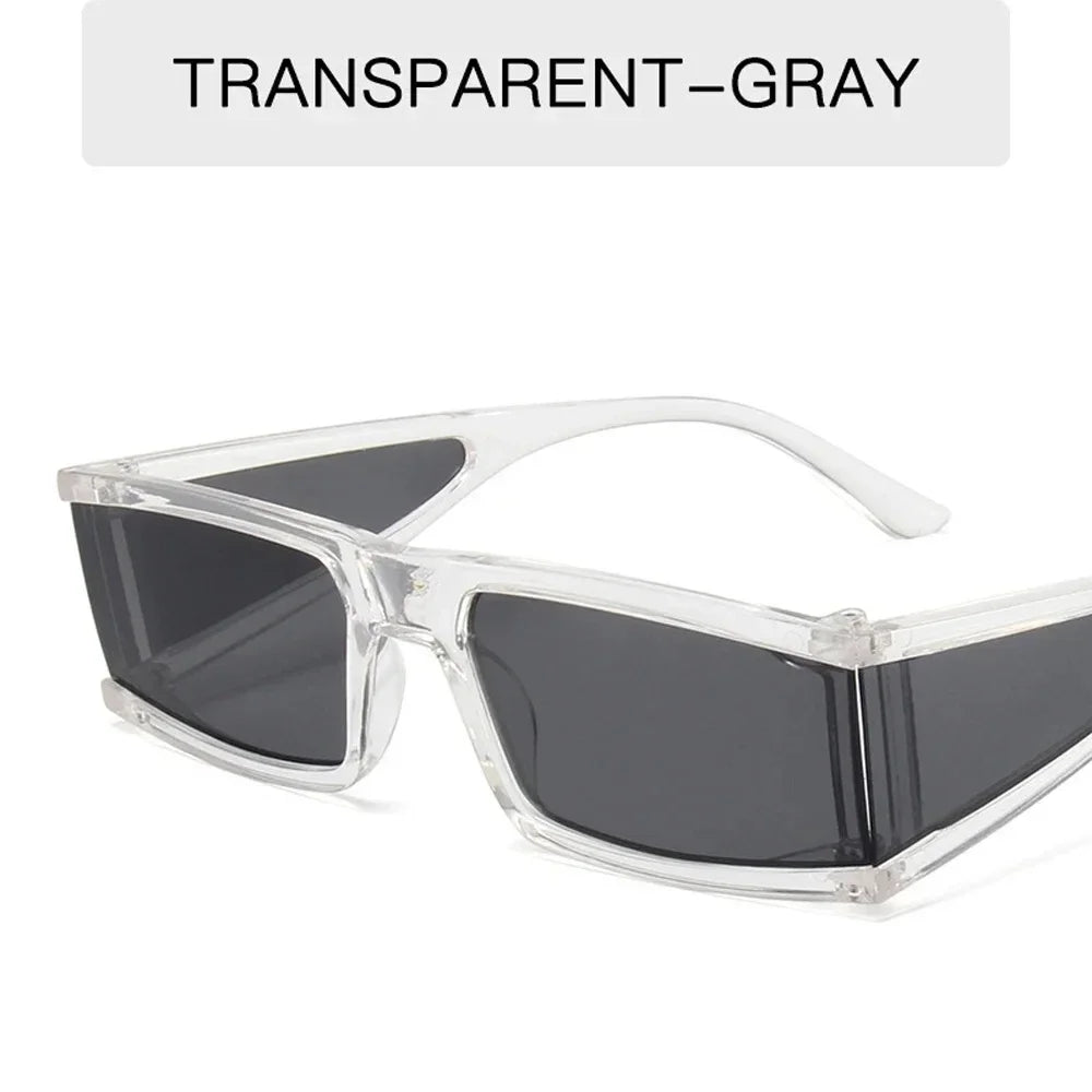 Retro Fashion Punk Square Sunglasses For Women Men Ins Popular Small Frame Silver Sun Glasses Trending Shades UV400 Ladies Eye