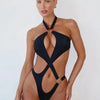 2025 New Sexy Burgundy Bikini Set with Gold Detail- Bandeau Top with High-Cut Bottoms, Perfect for Summer Beach and Pool Parties