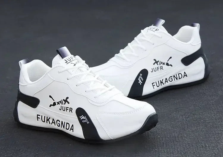 Men's PU Leather Waterproof Sneakers Casual Sports Shoes Men Lightweight Breathable Flat Non-slip Tenis Shoes Zapatillas Hombre