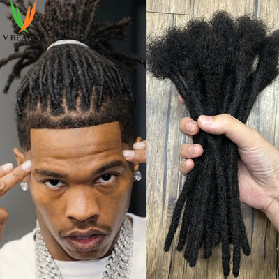 Dreadlock Extensions Real Human Hair For Man/Women 0.6cm Wedth Permanent Loc Extensions 20 Strands 8 Inch Brazilian Dreadlock