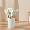 12Pcs Kitchen Utensil Set Silicone Spatula Set Wooden Handle Heat-Resistant Cookware Spatula Spoon Brush Whisk for Kitchen