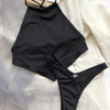 Sexy Halter Bandana Bikinis Set Swimwear Women Thong Swimsuits Backless Bathing Suit Bikini 2024 Mujer Swim Wear Biquini Summer