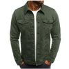 Men's Denim Jacket M-4XL Autumn Clothing Fashion Jackets Solid Color Business Casual Multi-pocket Long Sleeve Top Streetwear