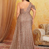 Plus Size Off Shoulder Bridesmaid Banquet Shiny Off Shoulder Shiny Floor Wedding Banquet Evening Gown 4XL 5XL Big Size Dress