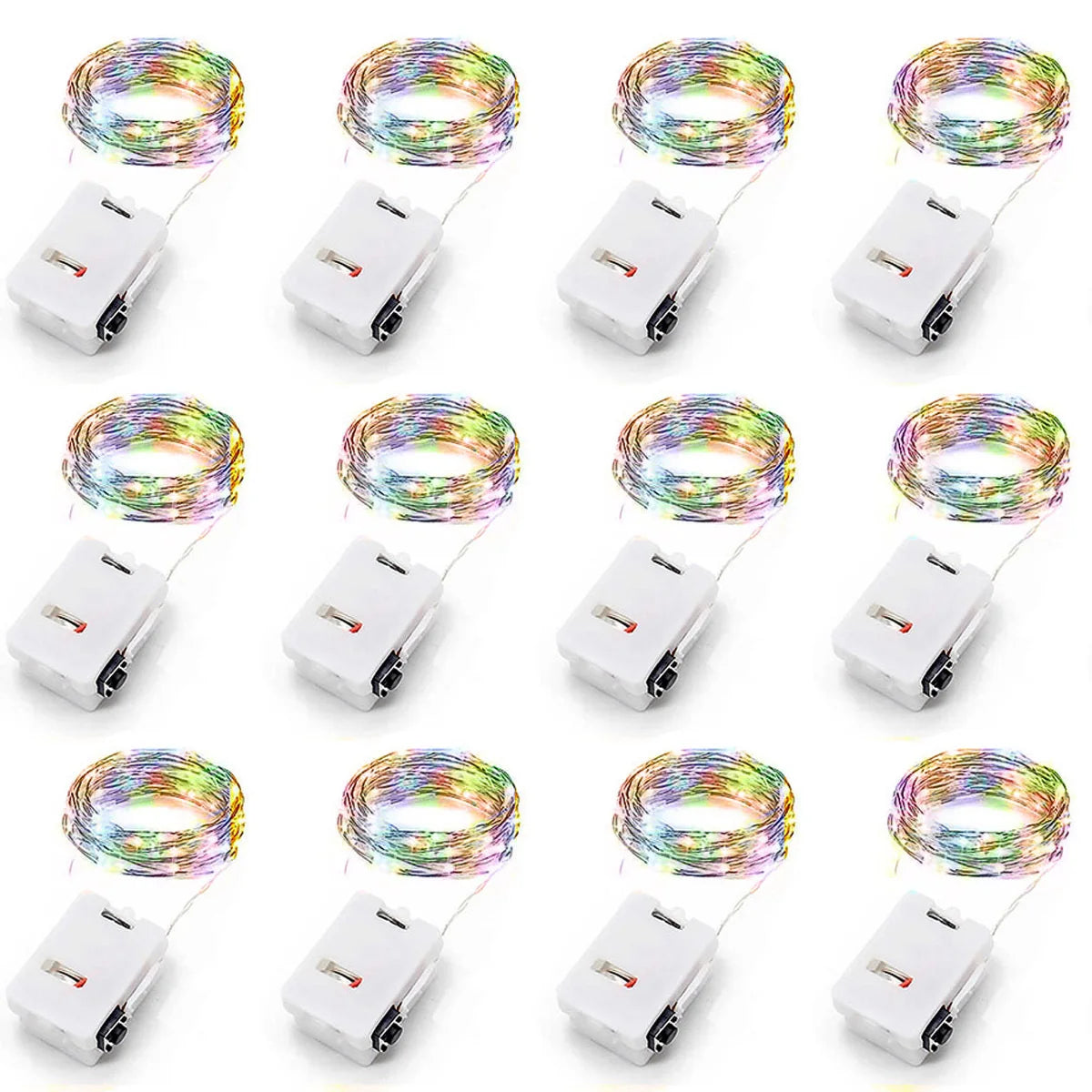 With battery 20 Pack String Fairy Lights Silver Copper Wire Battery Powered Decorations Lights For Wedding Party Christmas Decor