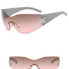Sports Punk Sunglasses Goggle Y2k Luxury Brand Designer Sun Glasses Shades One Piece Around Eyewear Female Five Star Eyeglasses