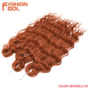 FASHION IDOL 24 Inch Synthetic Hair Water Wave Braiding Hair Extensions Ombre Rainbow color Deep Wave Curl Twist Crochet Hair