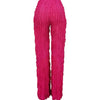 Women Pleated Ruffle Wide Leg Loose Pants Summer Female Mesh Wave Striped Full Trousers FDYFFZC-Y1260