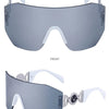 Oversized Shield Rimless Punk Sunglasses Women 2024 Luxury Brand Fashion Winged Sun Glasses For Ladies Shades Eyewear UV400