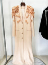 HIGH STREET Newest Fashion 2025 Designer Maxi Dresses Women's Long Sleeve Stunning Flowers Appliques Beaded Long Dress