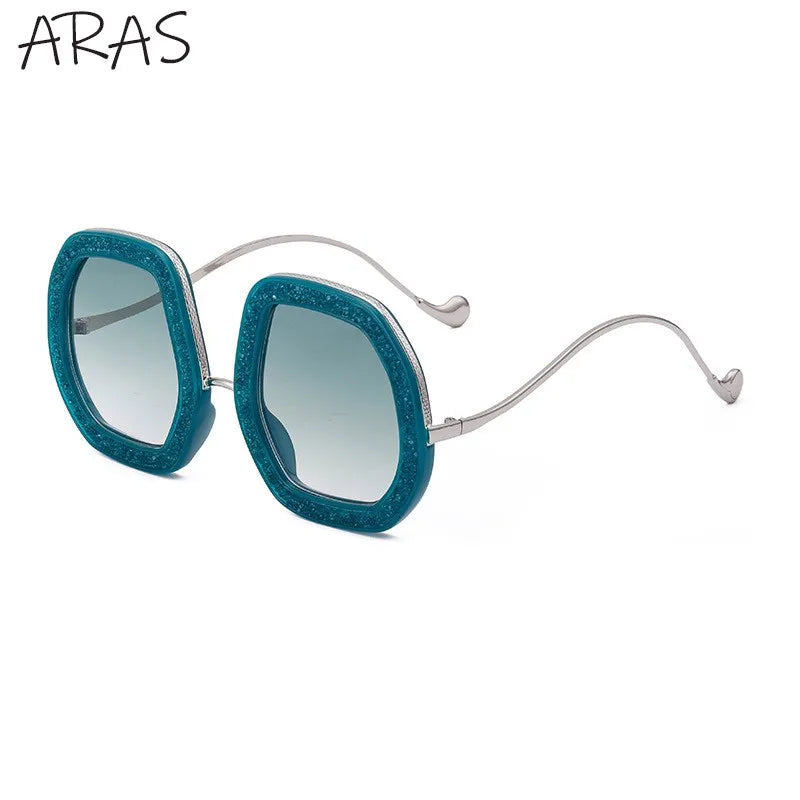 Oversized Luxury Diamond Shiny Sunglasses Women Irregular Round Crystal Sun Glasses Men UV400 Shades Eyewear Polygonal Sunglass