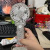 1pc AB/Clear Mixed Crystal Summer Hand Fan,Bling Sparkle Stunning Girls' Photography Party Accessoriess