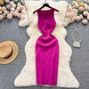 YuooMuoo Fashion Summer Bodycon Knitted Dress Sexy Package Hips Drawstring Split Black Women Dress Basic Lady Party Vestidos