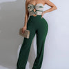 Women's Jumpsuit 2025 Summer New Temperament Fashionable Sexy Sleeveless Woven Tape Strapless Backless Party Straight Jumpsuits