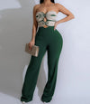 Women's Jumpsuit 2025 Summer New Temperament Fashionable Sexy Sleeveless Woven Tape Strapless Backless Party Straight Jumpsuits