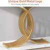 Tribesigns Gold Entryway Table, Modern 39-Inch Console Faux Marble Narrow Wood Sofa with Geometric Metal Legs