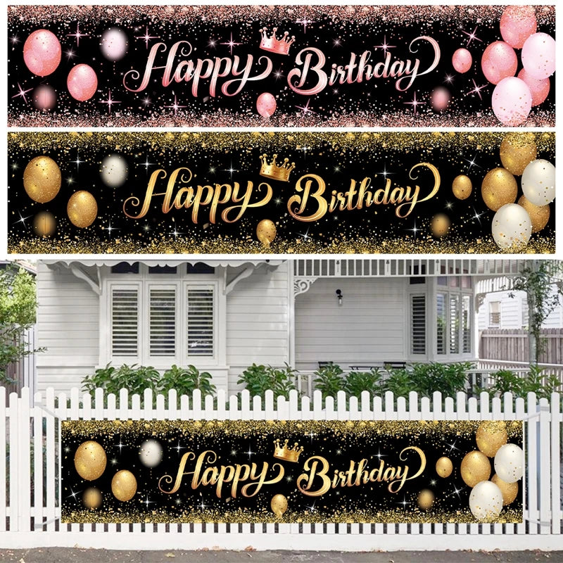 Happy Birthday Banner Birthday Party Decoration Kids Boys Girl Baby Shower Decoration Bunting Garland Banners Flags Anniversary