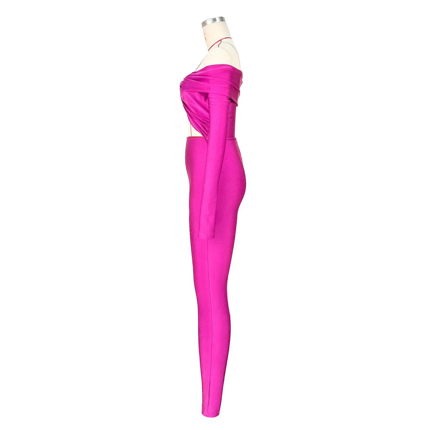 Leosoxs Women Hollow Out Sexy Party Clubwear Long Sleeve Jumpsuits 2024 Winter Autumn Slash Neck Crop One Piece Suit Rompers