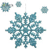 Pack Of 24/12/6 Pieces Snowflakes For Christmas Tree Decoration Blue Snowflakes With Bright Powder Winter New Year Hanging Decor