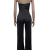 Beyprern Fashion Off Shoulder Snake Metal Jumpsuits One Piece Outfits Beautiful Strapless Hollow Out Wide Leg Rompers Overalls