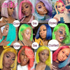 Blue Bob Wigs Human Hair 13x4 HD Lace Frontal Wig Human Hair Pre Plucked 180% Density Straight Short Blue Bob Wigs for Women