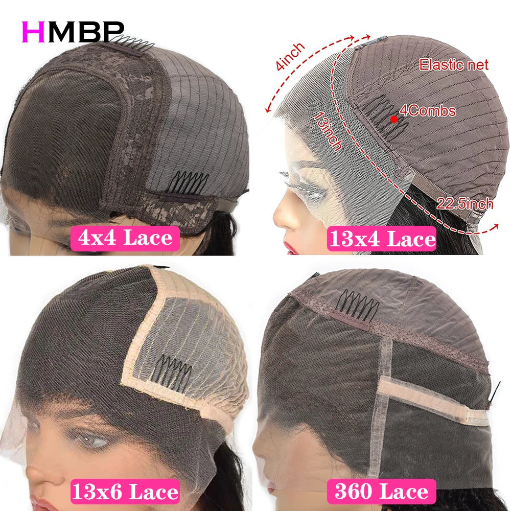 Glueless Lace Fronta Wigs Human Hair Afro Kinky Curly 500 Density 360/13x6 Hd Lace Frontal Wigs Human Hair Pre Plucked For Women