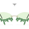 Diamond Rimless Sunglasses Women Luxury Brand Rhinestone Sun Glasses Ladies Sexy Tear Shape Punk Party Eyewear gafas de sol