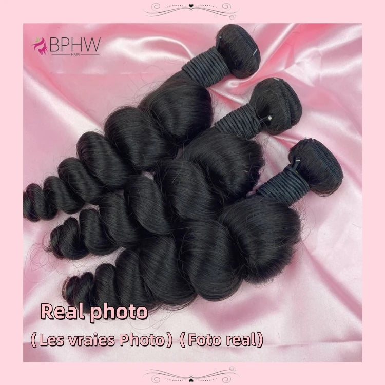 12A Loose Wave Bundles 100% Human Hair Extensions Malaysian Hair Weave Tissage Cheveux Humain Wave 1 3 4 Bundles For Black Women