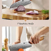 XINZUO 1-8pcs Kitchen Knife Set 73 Layers Custom Damascus Steel 15°±1 Per Side Steel Blade with Olive Wood Handle