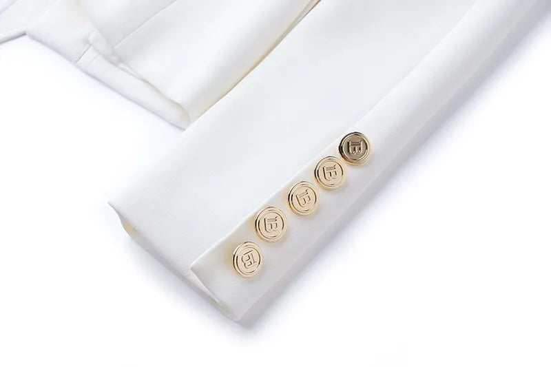 9 Colors Factory Customize Luxury Quality Classic Style Office White Black Women Pocket Blazers with Blet