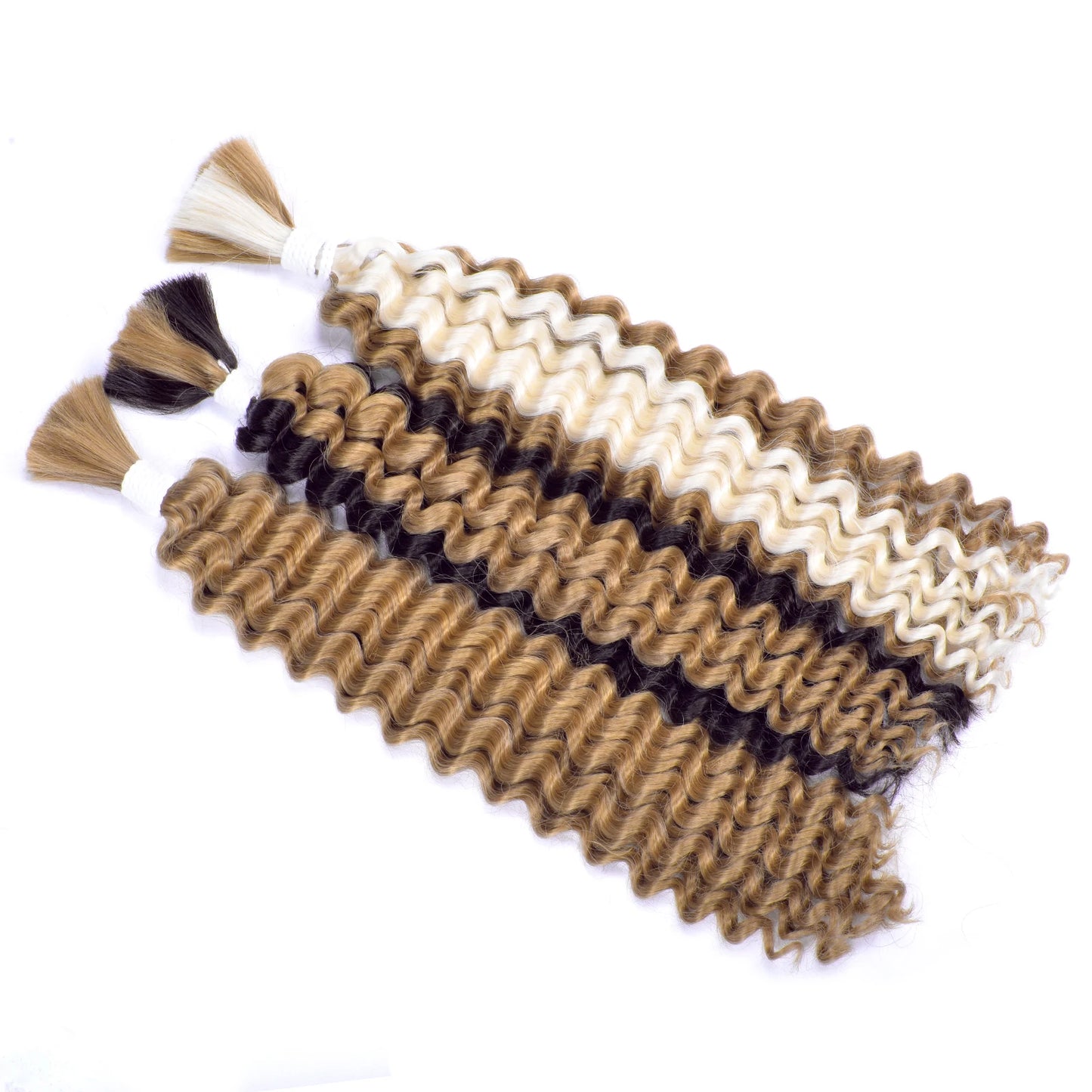 Synthetic Braiding Hair for Boho Braids 20Inch 90G Deep Wave Bulk High Quality Synthetic Protein Hair Extensions For Women
