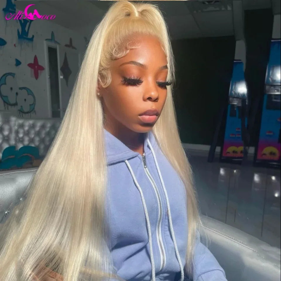 Ombre Grey Black 13x6 Lace Front Wigs Transparent Lace Straight Wigs 613 Colored Human Hair Wigs Remy Hair For Black Women