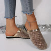Women Slippers Summer 2025 New Luxury Brand Slippers Lightweight Round Head Shoes Water Diamond Large Flat Sandals Slides Women