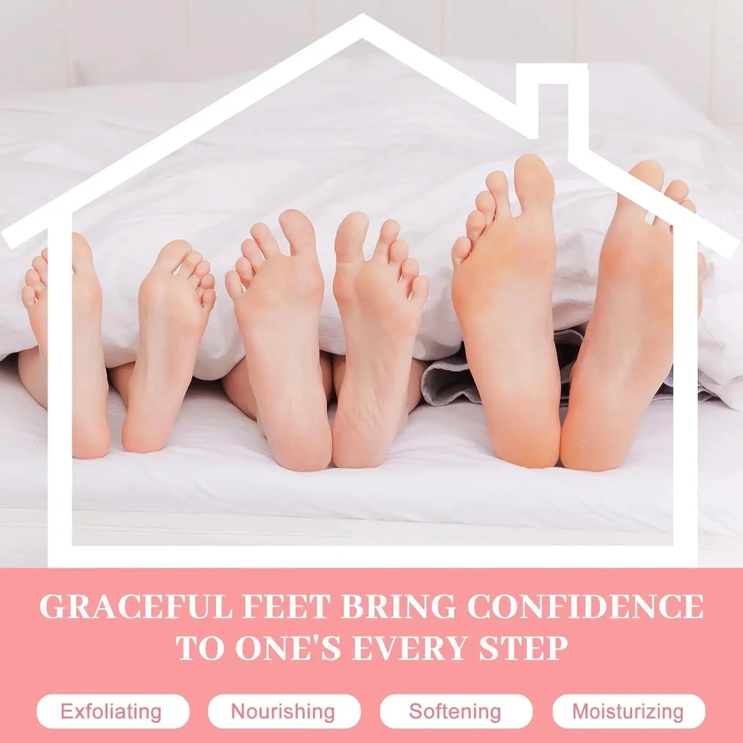 Foot Peeling Mask Peeling Foot Mask Repairs Heels & Removes Dry Dead Skin Feet Exfoliating Foot Peel Mask for Dry Cracked Feet