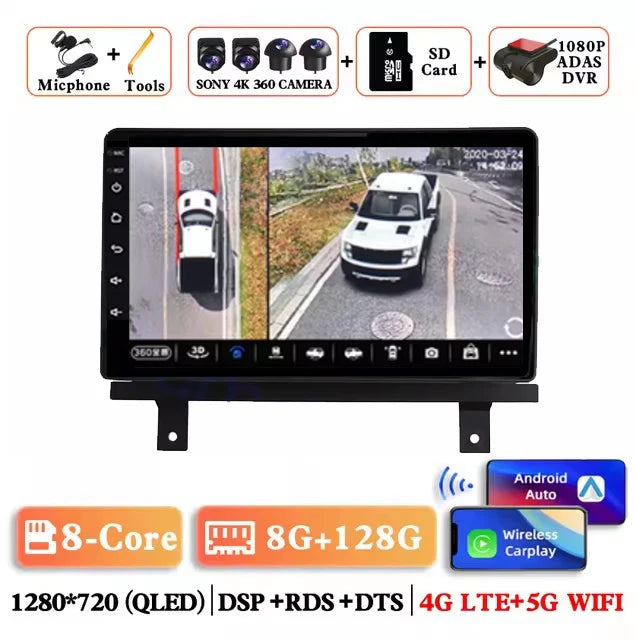 Android 14 Wireless Carplay Auto Car Radio For BAIC Beiqi Beijing X3 X5 2019 2020 2021 Multimedia Player GPS Navigation 4G+WIFI