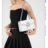 Crocodile Embossed Shoulder Bags For Women Flap PU Leather Fashion Rhinestone Decor Small Square Crossbody Bag Designer Handbag