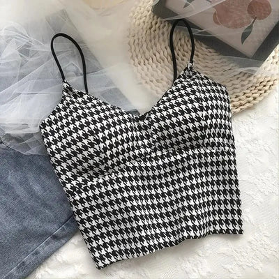 Crop Top Women Sexy Wireless Push Up Padded Tank Top Slim Was Thin Sports Summer Camisole 2023 New