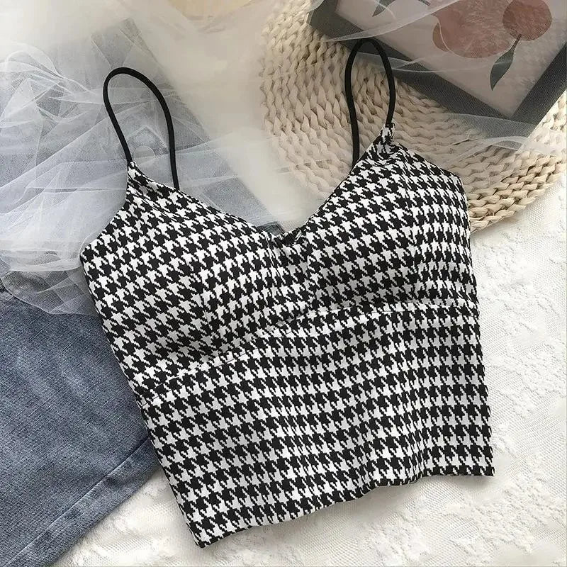 Crop Top Damen Sexy Kabellos Push Up Gepolstertes Tank Top Schmal Dünn Sport Sommer Camisole 2023 Neu