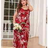 XL-5XL Big Size Sexy Suspender Nightdress Sleepwear Lingerie Summer Women Nightgown Loose Silky Satin Dressing Gown Loungewear