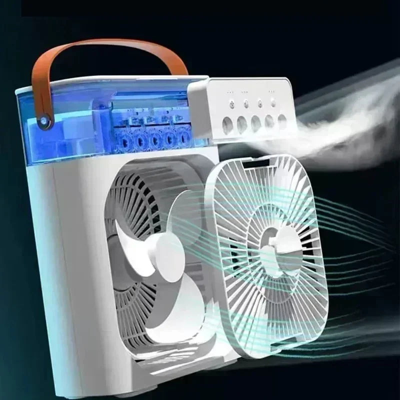 Ar condicionado portátil com luzes noturnas LED, 3 em 1 ventilador, pequeno refrigerador de ar, umidificador, casa fãs, Dropship