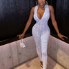 Weird Puss Ruffles Stretch Jumpsuit Women Casual Tight Fitness Activity Sleeveless Low-Neck Solid Skinny Sporty Workout Overalls