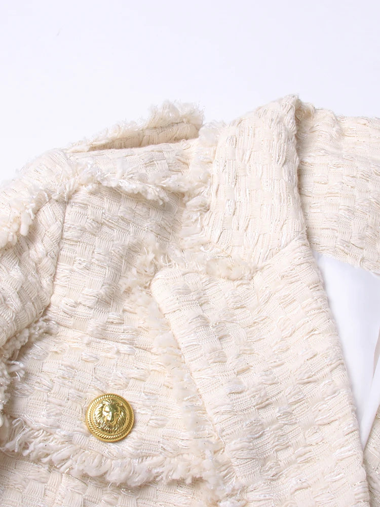 TWOTWINSTYLE Solid Temperament Blazers For Women Notched Collar Long Sleeve Patchwork Single Button Vintage Blazer Female Style
