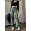 Retro Washed Vintage Jeans For Women In Autumn And Winter High Waisted Straight Leg Loose Wide Leg Pants Casual Pants