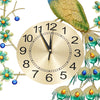 Luxury Peacock Wall Clock Metal 3D Art Decoration Wall Clock 8.26Inch Silent Quartz Scanning Movement Dining Room Decor