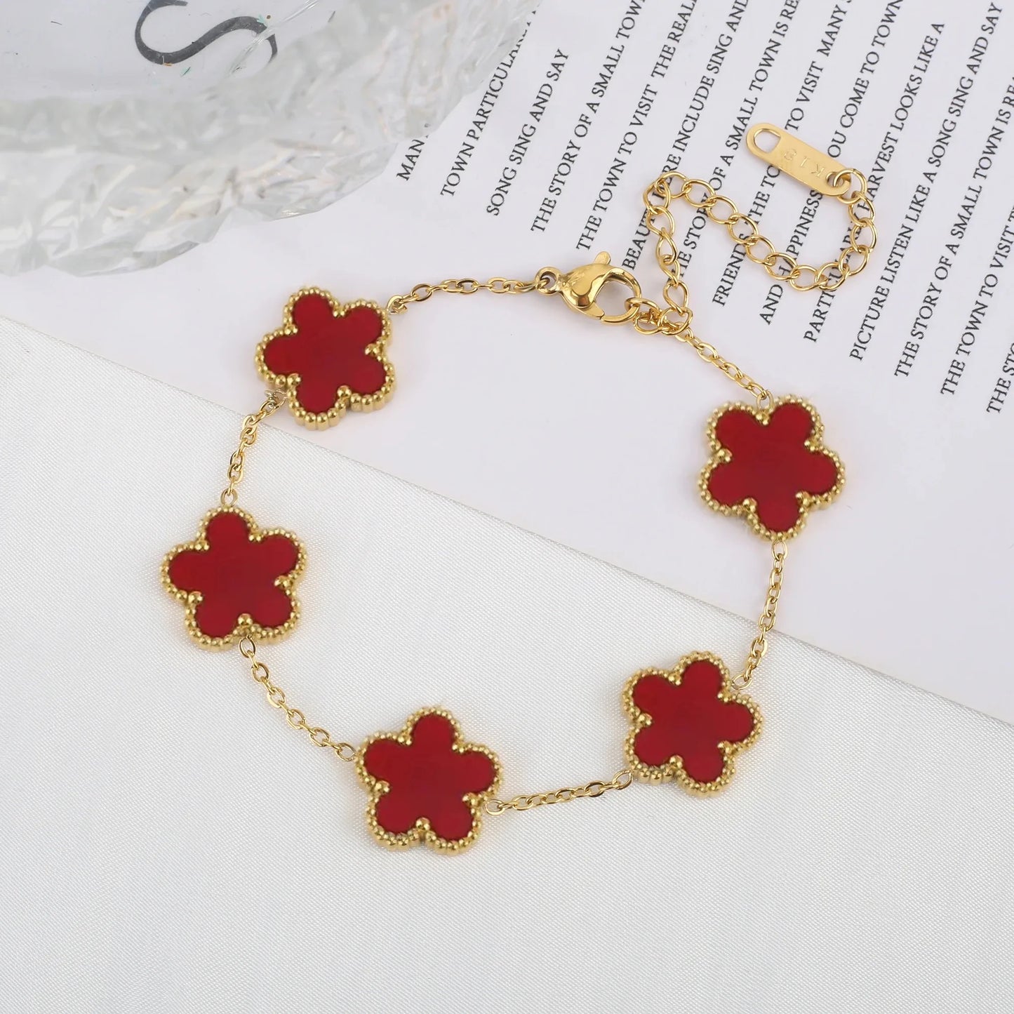 Color jewelry clover stainless steel new plant five-leaf flower bracelet hot jewelry jewelry gifts for women