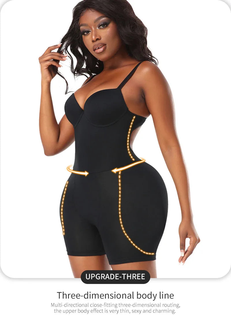 AfruliA Bodysuit Shapewear Padded Hip Enhancer Bra Cushion Butt Lifter Sexy Back Body Shaper Jumpsuits Fajas Colombianas Girdles