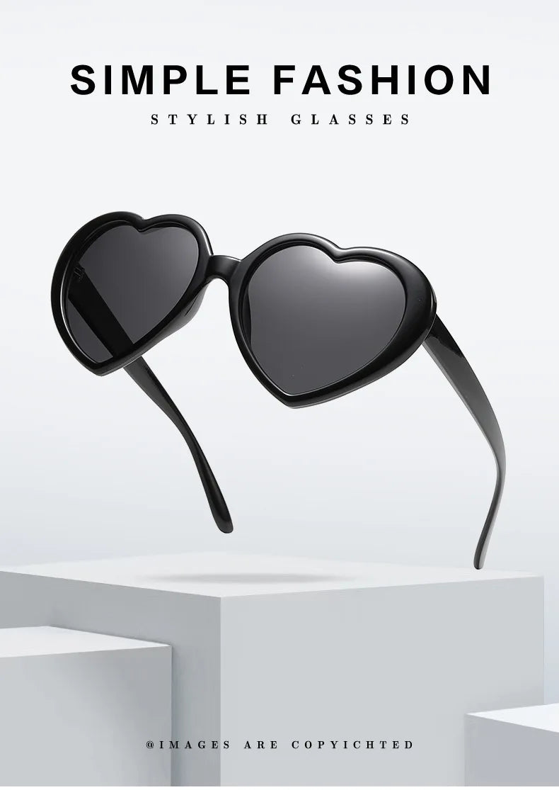 New Love Heart Shaped Polarized Sunglasses Women Fashion Cute Retro Vintage Gradient Sun Glasses UV400 Protection Unisex Eyewear